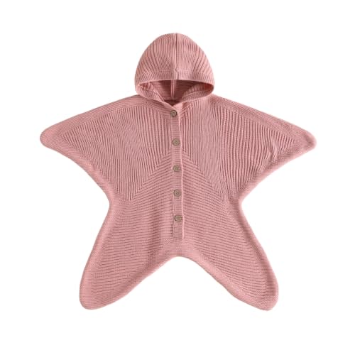 Baby Starfish Onesie Newborn Romper, Infant Footie Jumpsuit Warm Outfits | Warm Knit Fabric,multi‑use As Sleep Sack, Stroller Blanket And Newborn Photography Prop,hooded Knitted Swaddle Wrap