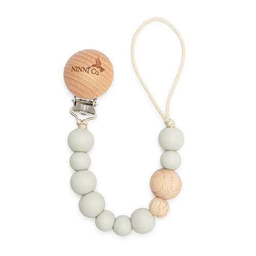 Ninni Co. Mist Gray Pacifier Clip
