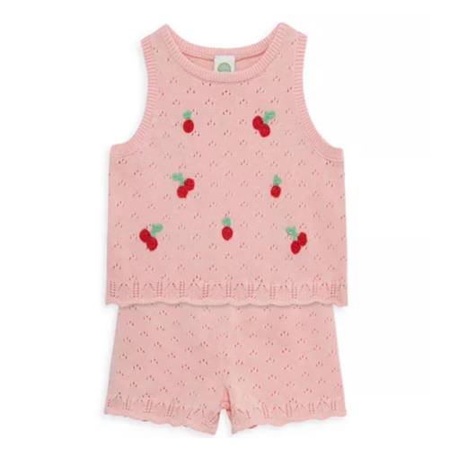 Girls' Cherry Pointelle Top & Shorts Set - Baby