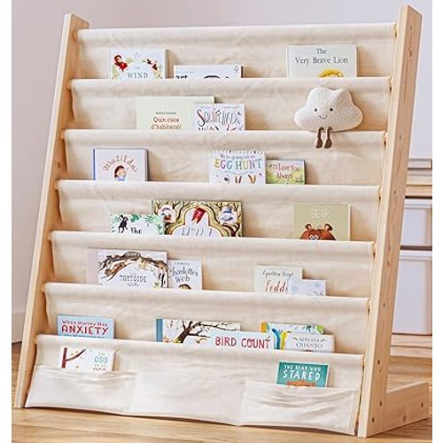 G&W Gruwald Kids Bookshelf, Book Shelf for Kids Rooms, Toddler Bookshelf, Book Rack for Kid (Wood, Large)