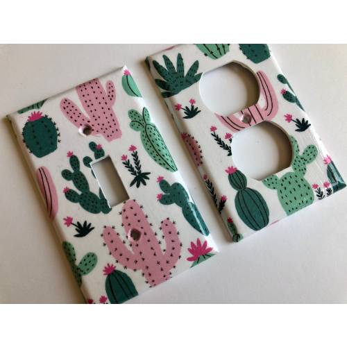 Cactus Decor, Single Light Switch Cover, Succulent Gift, Echeveria, Cactus Decor, Wall Art, Cactus Gift, Southwest Decor, Green Plant Lover