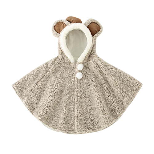 Zshosam Hood Carseat Poncho for Kids - Fleece Hooded Wool Cape Coats for Toddlers(Gray,0-3 Years)