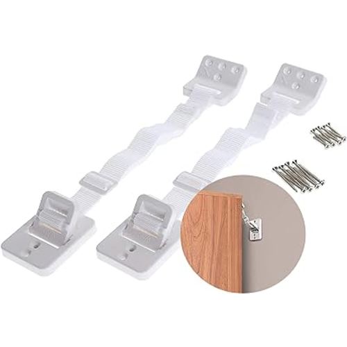 Dreambaby Hinged Anti-Tip Furniture Anchors, White