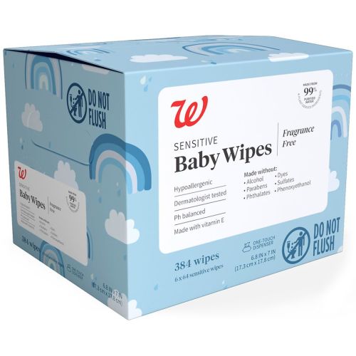 Walgreens Baby Wipes, Sensitive Fragrance Free, 384 | Walgreens