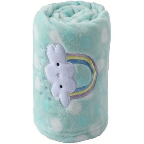 CREVENT 30"X40" Lightweight Fuzzy Fluffy Warm Plush Baby Blanket for Infant Toddler Newborn Unisex Crib Cot Stroller - Green Rainbow Unisex