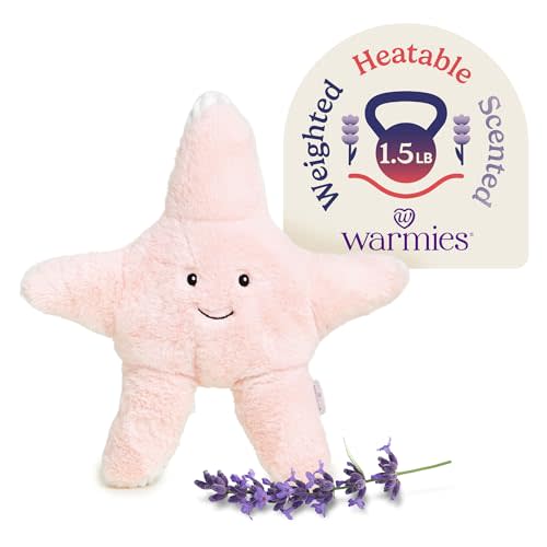 warmies Microwavable & Weighted Stuffed Animals, Starfish - Heated Stuffed Animal Plushie for Warmth & Comfort - Cute Soft Plush Toys for Adults & Children (Boys, Girls, Babies & Toddlers)