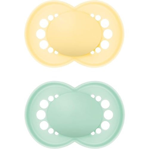 MAM Original Matte Baby Pacifiers, Binky for 16+ Months, BPA-Free Silicone Nipple, Easy to Clean, Best for Breastfed Babies, Developed with Medical Experts, 2 Count Binkies with Sterilizer Case