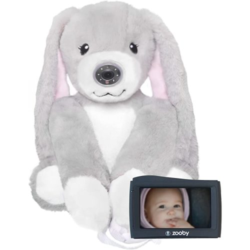 zooby Car Baby Monitor Helps Reduce Distracted Driving! Our Cuddly Plush Monitor That Babies Love Serves as a Soothing Companion for Baby so You Can Drive with Complete Peace of Mind - Bailey Bunny