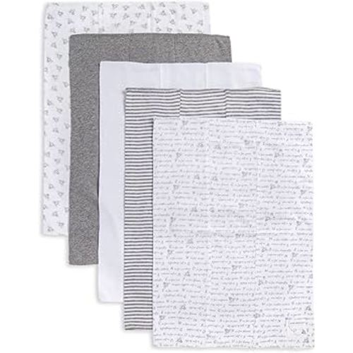 Amazon.com : Burt's Bees Baby - Burp Cloths, 5-Pack Extra Absorbent 100% Organic Cotton Drool Cloths : Baby