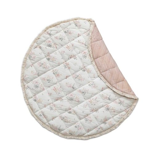 Pehr Baby Play Mat, Flower Patch | Ultra-Soft Quilted 100% Cotton Exterior with Plush Polyester Fiberfill | 40” Diameter