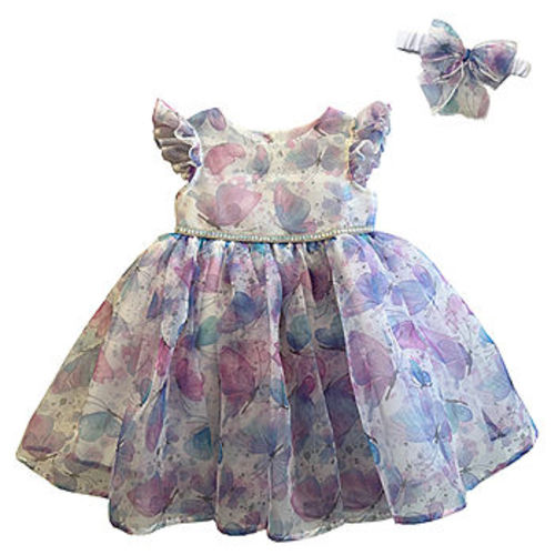 Blueberi Boulevard Baby Girls Short Sleeve A-Line Dress, Color: Ivory - JCPenney