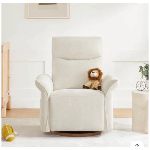 Vinca Power Swivel Nursery Glider Recliner with Power Lumbar & Headrest- Linen