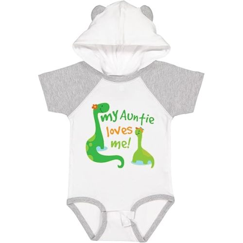 inktastic My Auntie Loves Me Dinosaur Baby Bodysuit