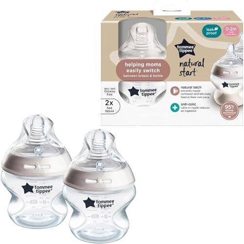 Tommee Tippee Natural Start Baby Bottles, Anti-Colic, 0m+, 5oz/150ml