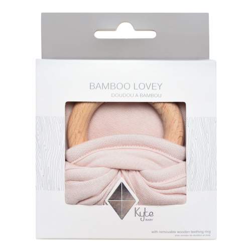 Lovey in Blush with Removable Wooden Teething Ring