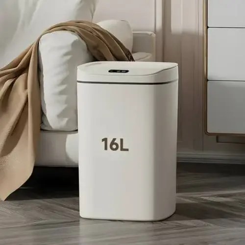 1pc Smart Diaper Trash Can with Motion Sensor - 3.96 Gallon Touchless Wastebasket, Auto On/Off, Sealed with Lid for Odor Prevention, Silent Shutoff, Ideal for Nursery Hom, Kitchen, Bathroom, Living Room, eOffice - Battery Operated (AA), No Batteries Inclu