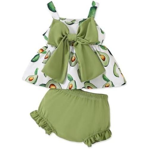 Newborn Baby Girl Clothes Summer Outfits Infant Ruffle Sleeveless Cute Bow Tank Tops 3 6 12 18 Months