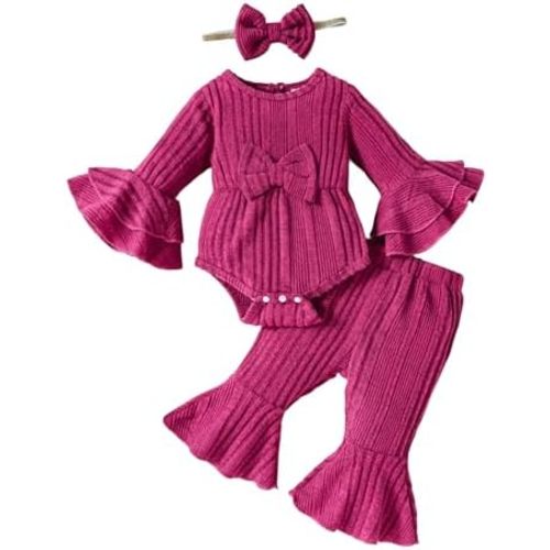 SUNNY PIGGY Baby Girl Clothes Infant Newborn Outfits Romper 0-18 Month Toddler Girls’ Clothing Pant Set