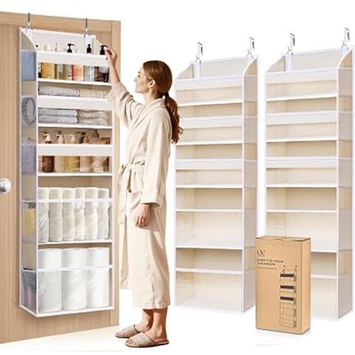 Over the Door Organizer, Beige, 2 Pack