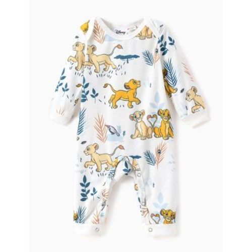 Disney Lion King Simba Baby Boys Romper: Long Sleeve White Jumpsuit for Daily and Birthday Gift