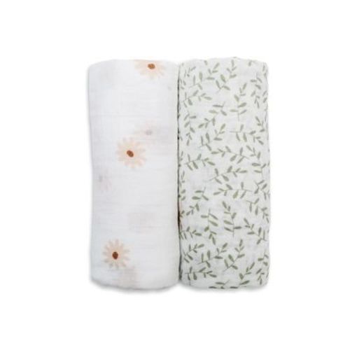 Cotton Swaddle 2 Pack Daisy & Greenery
