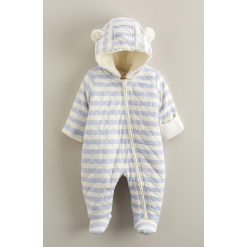 Ear Appliqué Quilted Faux Fur Lined Hooded Bunting