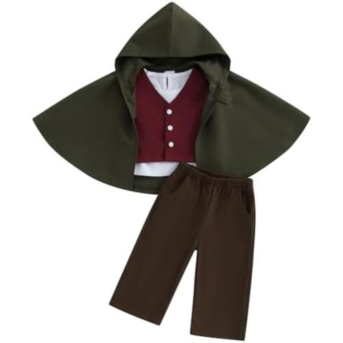 Infant Toddler Baby Boys Medieval Ring Bearer Halloween Costume 4pcs Outfit Set