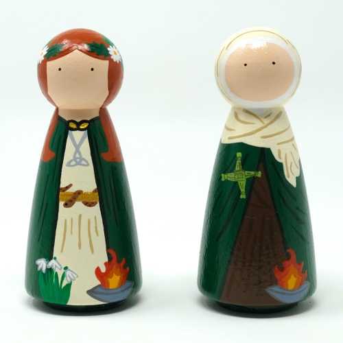 Goddess Brigid / Saint Brigid Peg Doll (*Made to Order*)