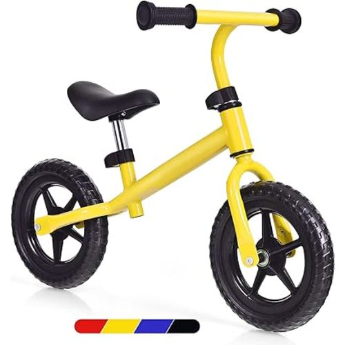 BABY JOY Kids Balance Bike, Aluminum No Pedal Training Bicycle with Adjustable Handlebar & Seat, 12” Puncture-Proof EVA Tires, Lightweight Balance Bike for Toddlers and Kids Age 2+ Years Old