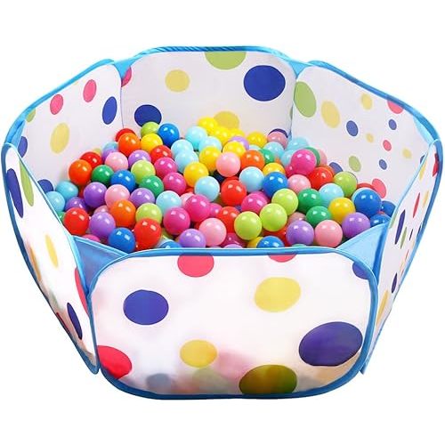 EocuSun Kids Ball Pit Large Pop Up Toddler Ball Pits Tent for Toddlers Girls Boys for Indoor Outdoor Baby Playpen w/Zipper Storage Bag, Balls Not Included (ARed)