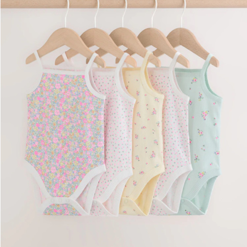 Buy Pink/Blue Vest Baby Bodysuits 5 Pack from Next USA