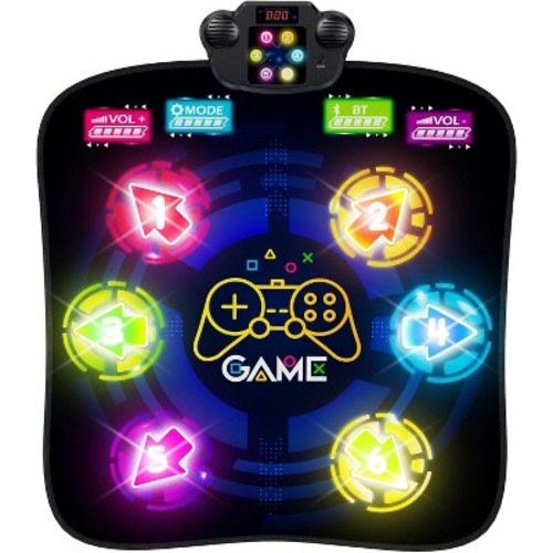 Dance Mat for Kids with 3 Play Modes, 8 Levels, LED Scoreboard & Music,Black