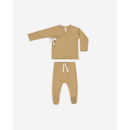 Wrap Top + Footed Pant Set || Honey – Quincy Mae