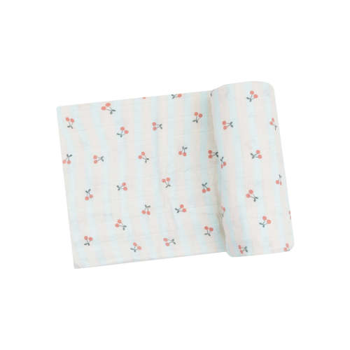 Muslin Swaddle, Cherry Stripe