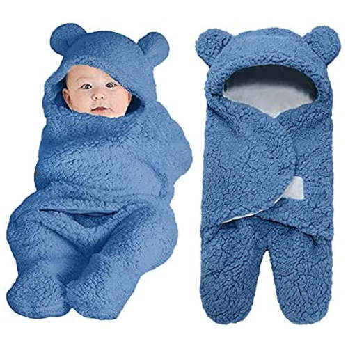Joau Newborn Baby Girls Boys Cute Bear Fleece Footie Bunting Snowsuit Toddler Infant Hooded Plush Footed Jumpsuit Romper Winter Fall Warm Coat Outfits 0-6Months