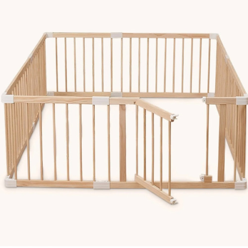 HARPPA Baby Gate Playpen, DIY Foldable Wooden Play Gate, Non-Toxic Foldable Wooden Play Yard for Babies & Toddlers, Adjustable DIY Baby Fence, Large & Small Safe Play Area, Easy-Assembly Natural Finish Indoor Playpen, DIY Playpen Foldable Wooden Playpen,