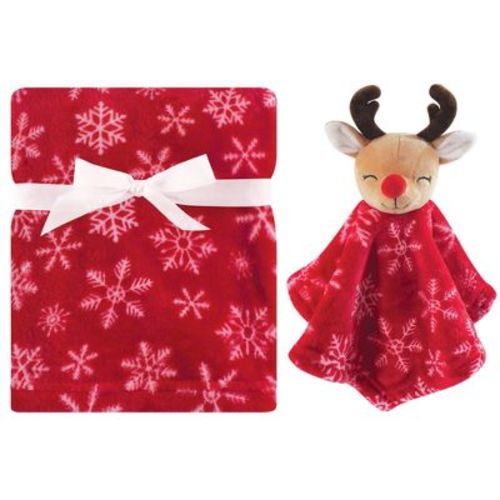Hudson Baby Infant Baby Plush Blanket with Security Blanket, Reindeer, One Size