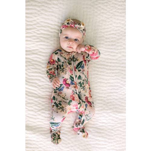 baby girl going home outfit ruffled zipper sleeper newborn Charlotte floral one piece zipper baby outfit coming home brand new baby shower