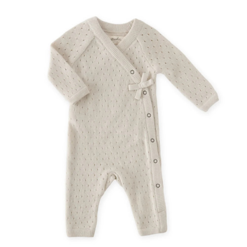 Pointelle Knit Kimono Romper