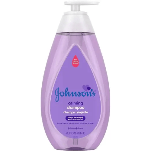 Johnson's Baby Calming Shampoo with Soothing NaturalCalm Scent, No More Tears Baby Hair Shampoo, Free of Parabens, Sulfates & Dyes, Baby Bath Essential, Hypoallergenic, 20.3 fl. oz