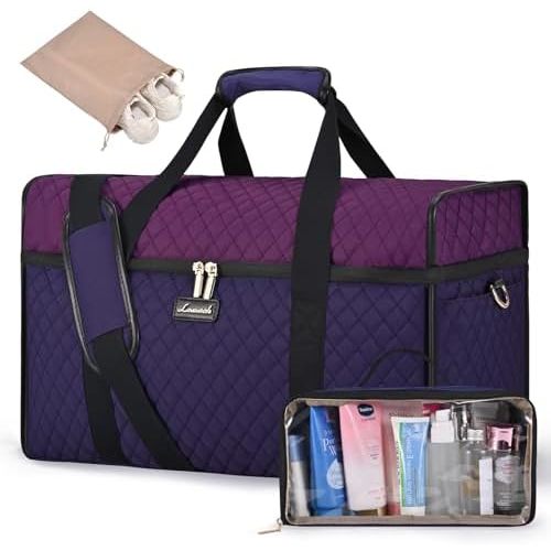 LOVEVOOK Travel Duffle Bag - Weekender & Overnight Bag with Toiletry & Wet Pocket, Carry-On Size, 3pc Set