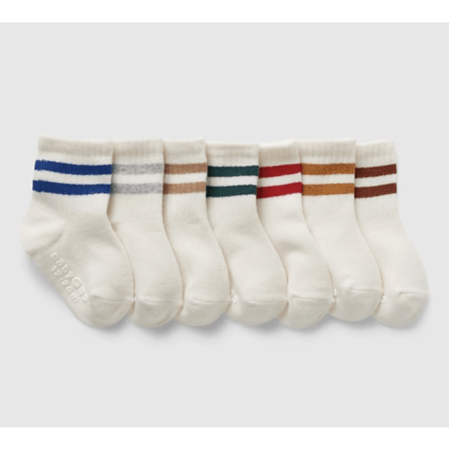 Baby & Toddler Varsity Stripe Quarter Crew Socks (7-Pack)
