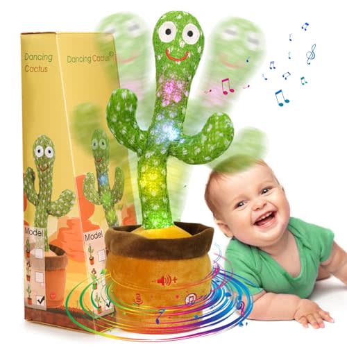 Emoin Talking Cactus Toy, Dancing Cactus Baby Toy | Mimicking Recording Repeating What You Say, Educational Interactive Baby Boys Girls Toys, Volume Adjustment