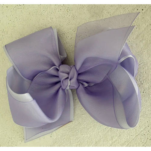 Lavender Organza Layered Bow- 5.5"