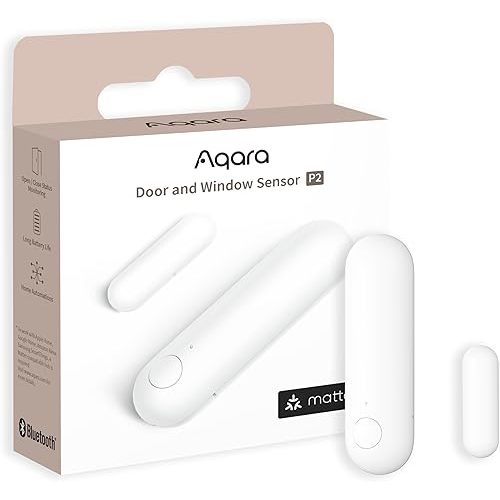 Aqara Door and Window Sensor P2, Matter Over Thread, Requires Thread Border Router, Contact Sensor with Remote Alarm and Local Automation, Supports Apple Home, Google Home, Alexa and SmartThings