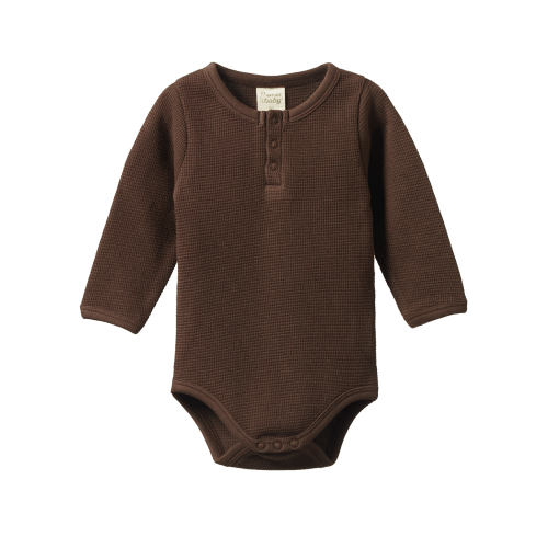Waffle Henley Long Sleeve Bodysuit