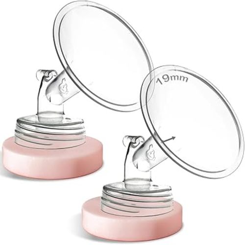 Nenesupply 19mm 2 pc Flanges Compatible with Spectra S2 S1 9 Plus Synergy Gold Breastpump Replacement to Spectra Pump Parts Flange Accessories Wide Mouth Work with Valve Backflow Protector Bottle