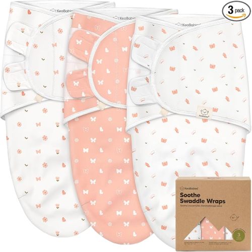 3-Pack Organic Baby Swaddle Sleep Sacks - Swaddles for Newborns, Infant 0-3 Months, Baby Girls, Boys, Soft & Snug Newborn Sleep Sack, Nursery Swaddling Blankets (Butterflies, OS)