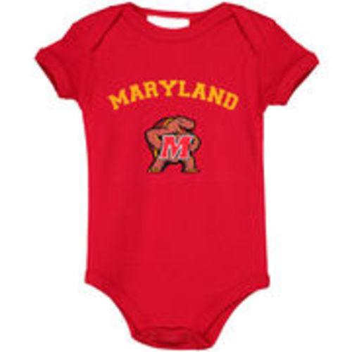 Infant Red Maryland Terrapins Arch & Logo Bodysuit
