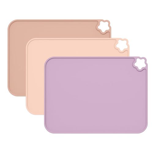 Cutebe Silicone Placemat for Toddles Kids Non-Slip Reusable Portable Kids Placemats for Dinning Table Heat Resistant Placemats, Baby Placemat Stain Resistant Silicone Mat for Dining Table 3 Pack